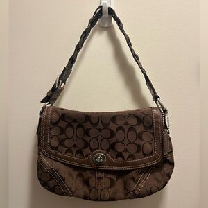 Coach Brown Patterned Shoulder Bag